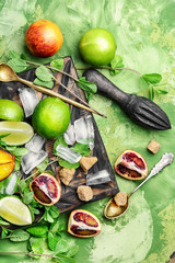 lime,mint and orange