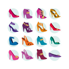 Women Shoe Icon Set