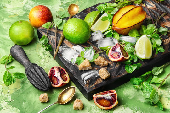 citrus fruit ingredients for detox healthy drink