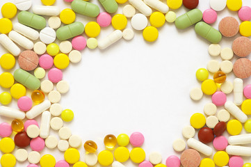 Heap of colorful pills