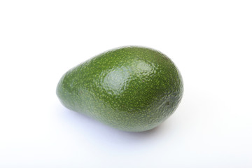 Fresh, green Avocado isolated on a white background.