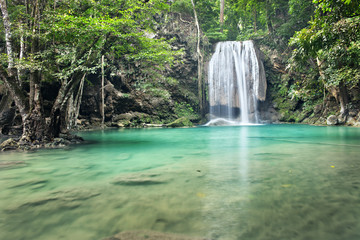 Fototapeta na wymiar waterfall in deep forest on mountain