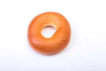 Fresh authentic New York style bagel isolated on white background