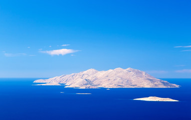 view of the island of Halki from Rhodes, dodecanes, Greece