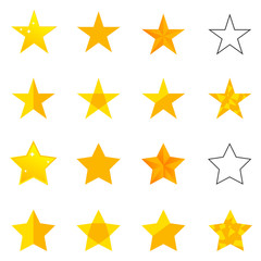 A set of golden stars