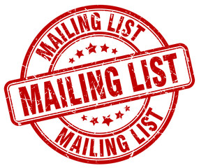 mailing list red grunge round vintage rubber stamp