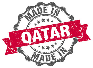 made in Qatar round seal