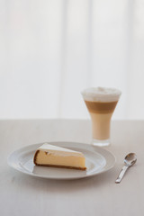 Cappuccino and cheesecake
