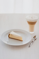 Cappuccino and cheesecake