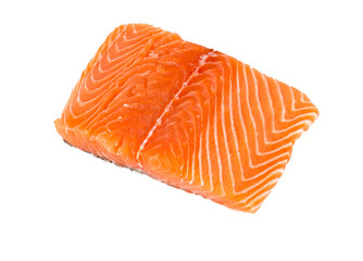 salmon fillet isolated on white
