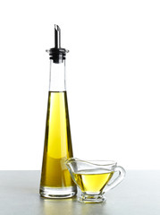 Olive oil isolated on white