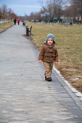 Sweet little boy on the street