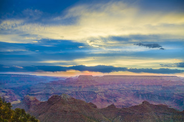 sunset at Grand Canyon from Desert view point, South rim