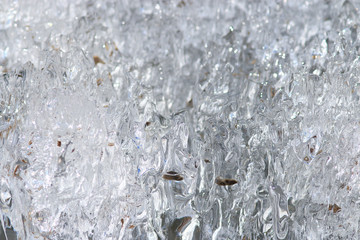 Transparent ice crystals texture cracked background