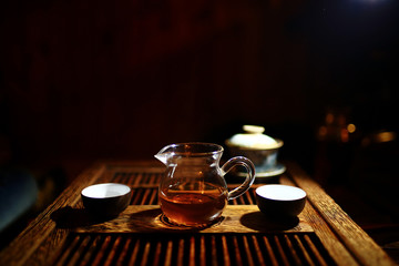Green tea in a cafe decorations