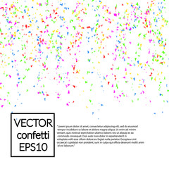 Color confetti on white  banner vector eps 10