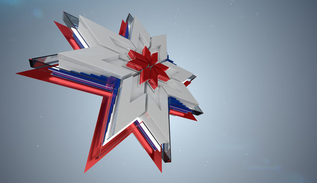 Graphic ethnic symbol. 3d illustration of octagram