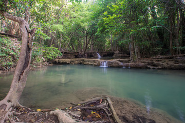 Huaymaekamin Waterfall in  Kanchanaburi Province, Thailand