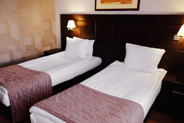 Two beds in hotel room