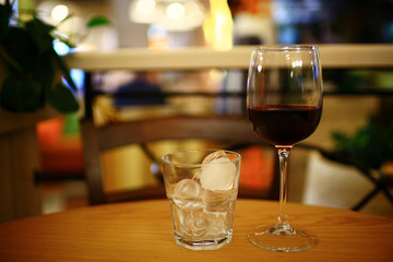 decoration of the table in the Italian restaurant