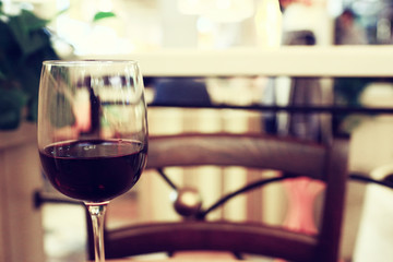 decoration of the table in the Italian restaurant