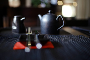 Serving tea ceremony