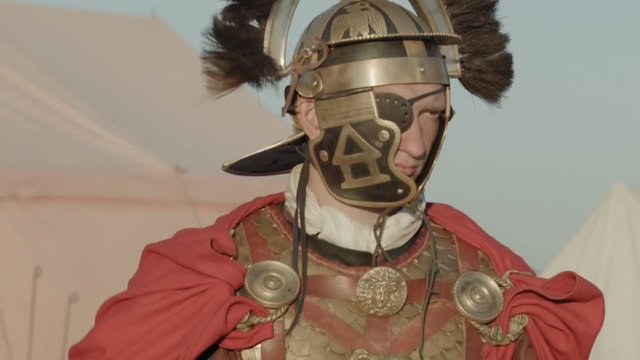 Ancient Roman Centurion in the camp