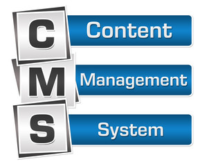 CMS - Content Management System Blue Grey Squares Vertical 
