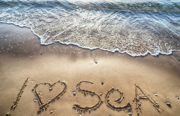 Words I love the sea on the beach