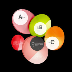 Glossy glass circle banner design template