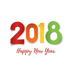 Happy New Year 2018 greeting card template.
