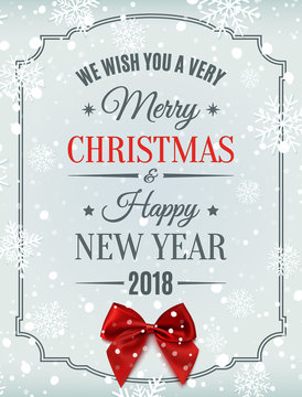 Merry Christmas and Happy New Year 2018 card.