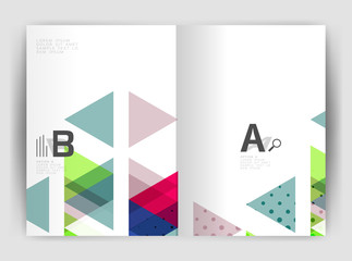 Vector triangle business annual report cover print template