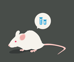 Lab white rat vector illustration