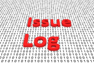 Issue log in the form of binary code, 3D illustration