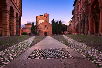 Piazza Santo Stefano in the Evening, Bologna, Emilia-Romanga, Italy