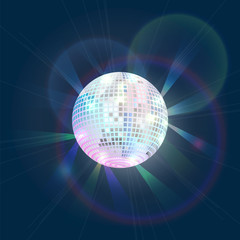 Disco ball, executed  in style arcades the 80s.