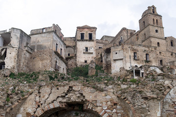 Fototapeta na wymiar Ruins of Craco, Basilicata region, Italy