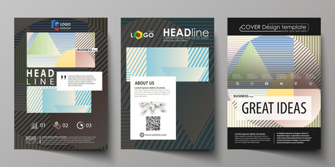 Business templates for brochure, magazine, flyer, booklet or report. Cover template, abstract vector layout in A4 size. Minimalistic design with lines, geometric shapes forming beautiful background.