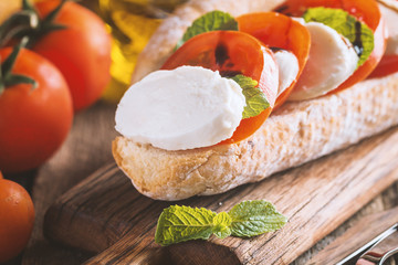 Caprese sandwiches with pesto