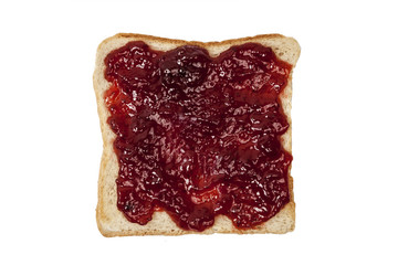 Scheibe Toastbrot mit Marmelade