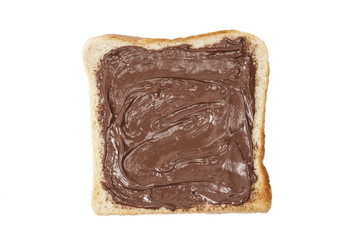 Scheibe Toastbrot mit Nuss-Nougat-Creme