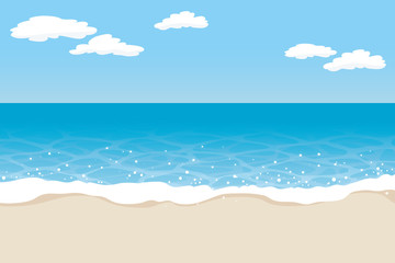 Fototapeta na wymiar Illustration of a sandy beach with waves.