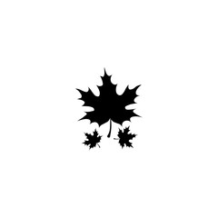 Pictogram maple leaf icon. Black icon on white background.