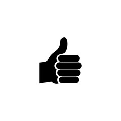 Pictogram thumb up icon. Black icon on white background.