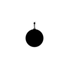 Pictogram bomb icon. Black icon on white background.