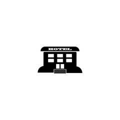 Pictogram hotel icon. Black icon on white background.