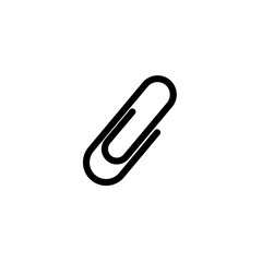 Pictogram paperclip icon. Black icon on white background.