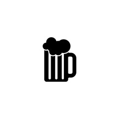 Pictogram glass of beer icon. Black icon on white background.