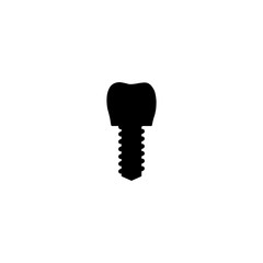 Pictogram tooth implant icon. Black icon on white background.